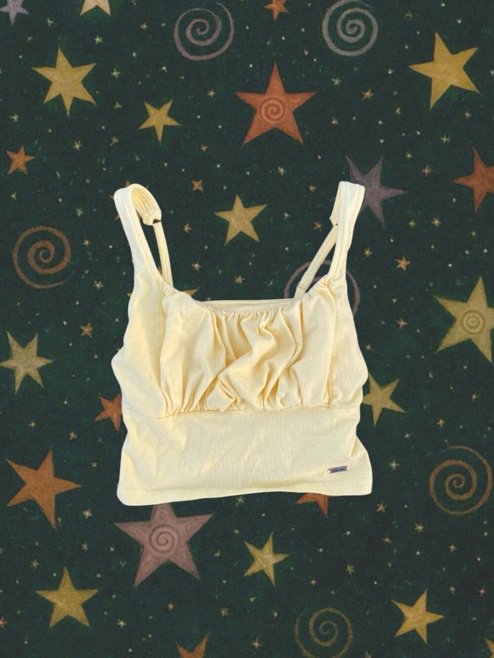 Hollister Pale Yellow Cropped Tank Top